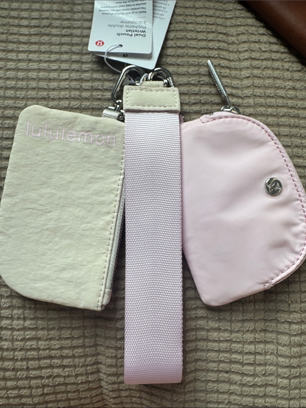 lululemon athletica  Pink and Cream Keychain Wallet Set